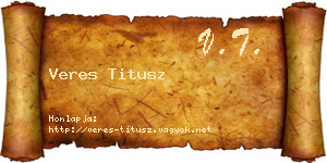 Veres Titusz névjegykártya